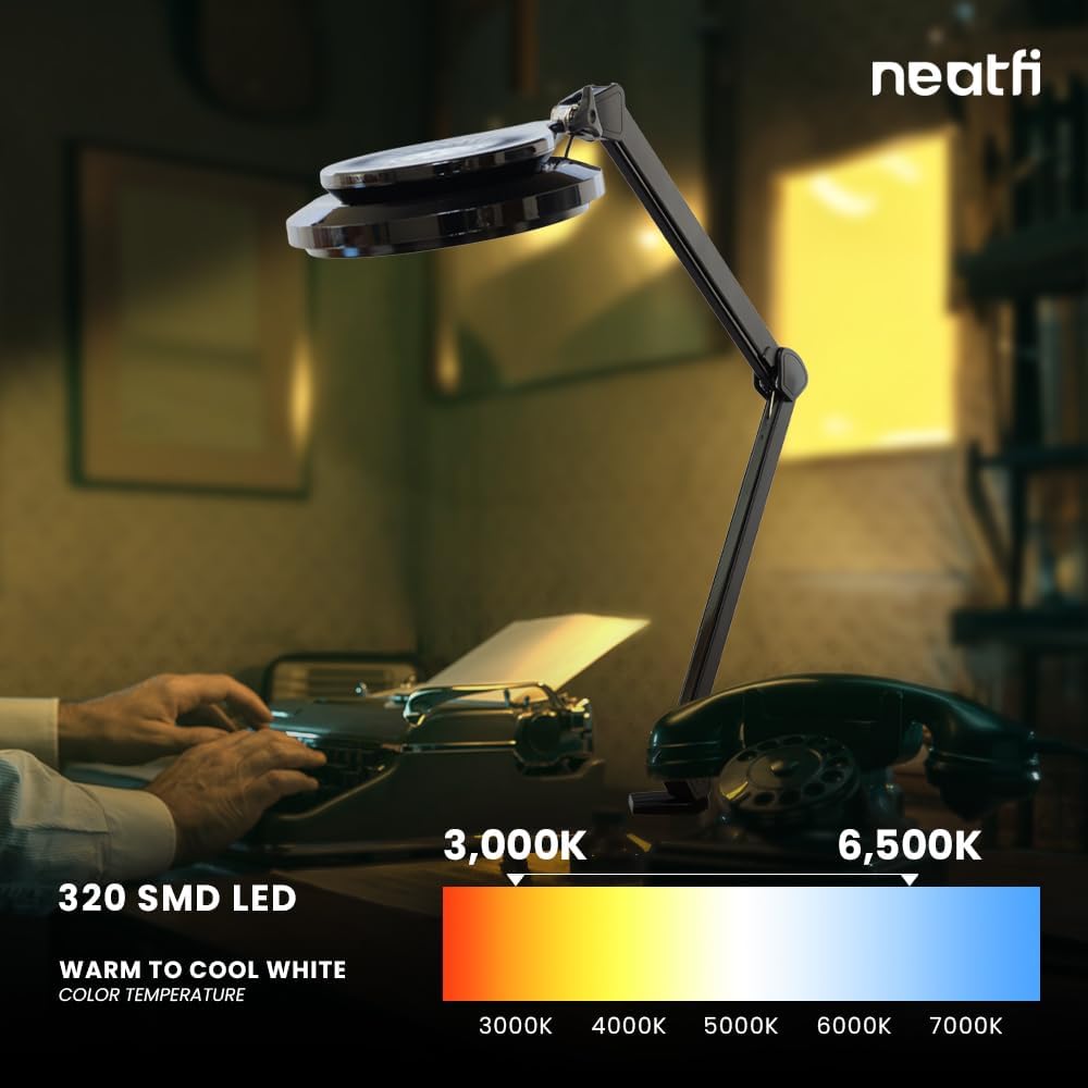 3000 Lumens Pro LED Desk Lamp, Dimmable, CRI 95, CCT, Black
