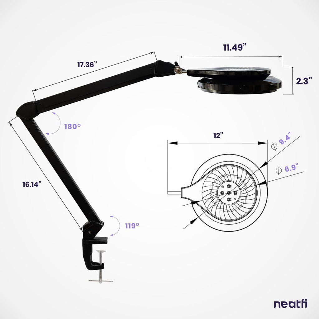 3000 Lumens Pro LED Desk Lamp, Dimmable, CRI 95, CCT, Black