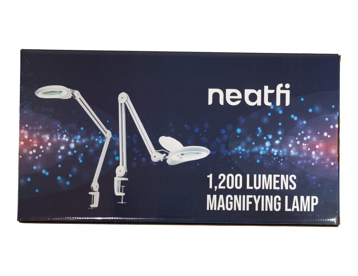 5" Wide 8D Lens – 1200 Lumens LED Magnifying Lamp with Clamp for Crafts & Detail Works, White