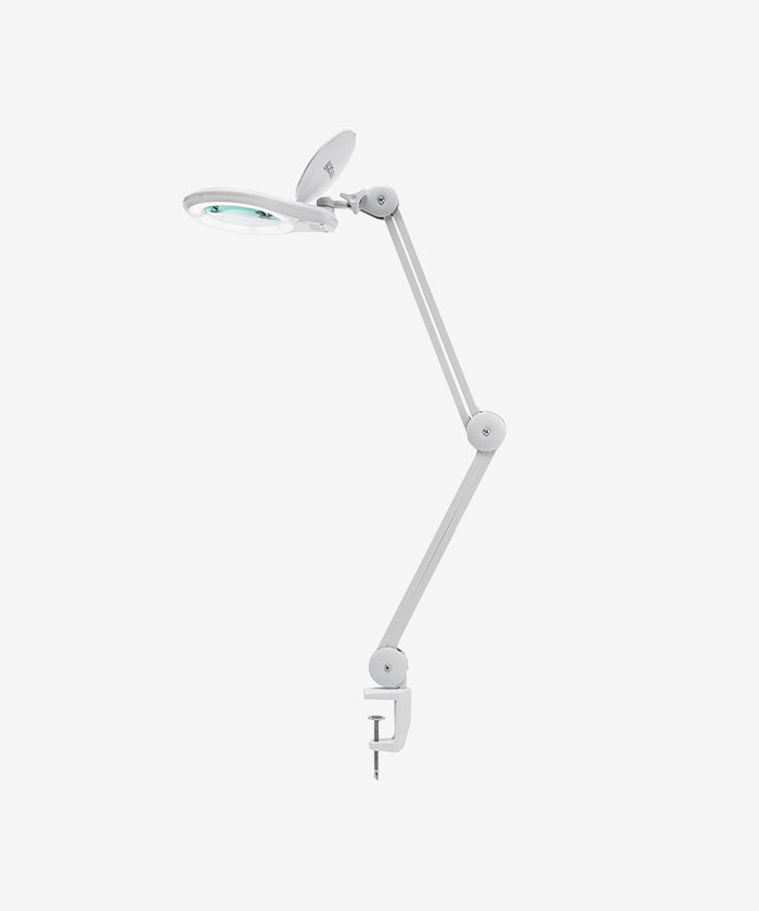 5" Wide 8D Lens – 1200 Lumens LED Magnifying Lamp with Clamp for Crafts & Detail Works, White