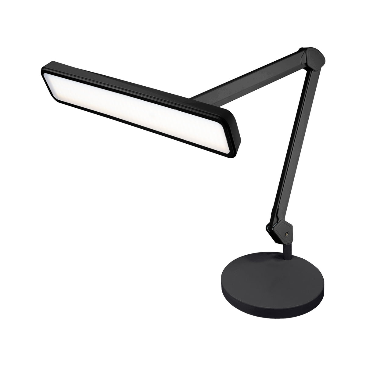 2500 Lumens LED Desk Lamp with Base – 22" Wide Shade, 5 Color Modes for Nails & Crafts, Black