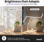 Auto-Dimming Pro LED Desk Lamp, 2450 Lumens, CRI 95, CCT, White
