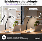 Lampe de travail Elite 2260 lumens avec pince – 22" de large, 3 modes de couleur pour les ongles et l'artisanat, Noir