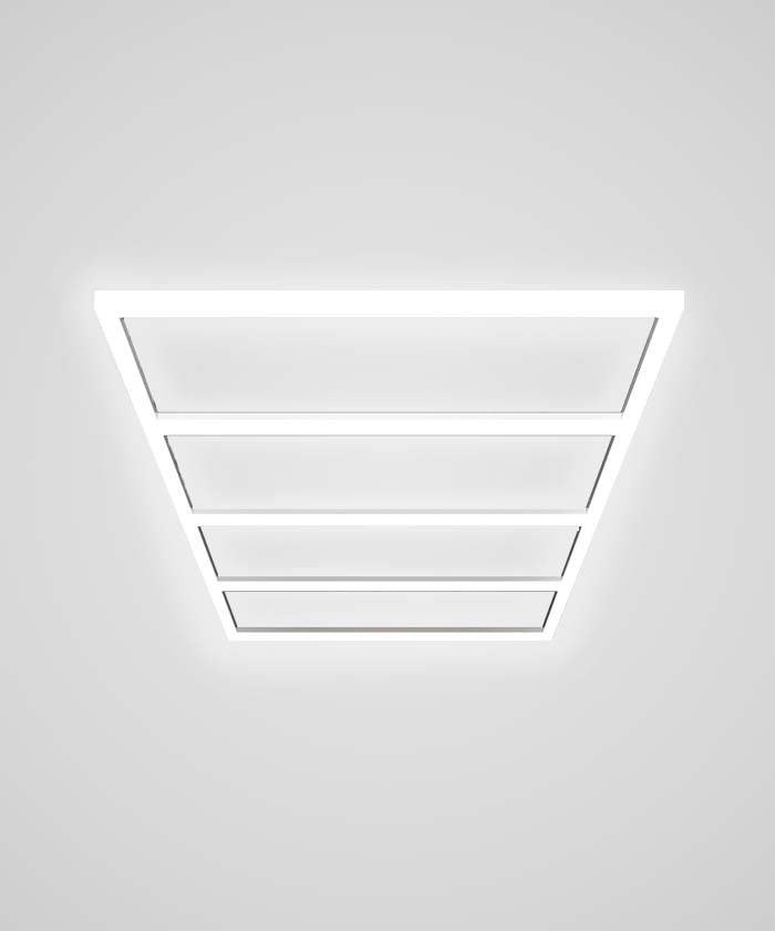 Lámpara de techo LED de 4 paneles - 31,680 lúmenes ultrabrillante para talleres automotrices, almacenes y gimnasios, blanco frío