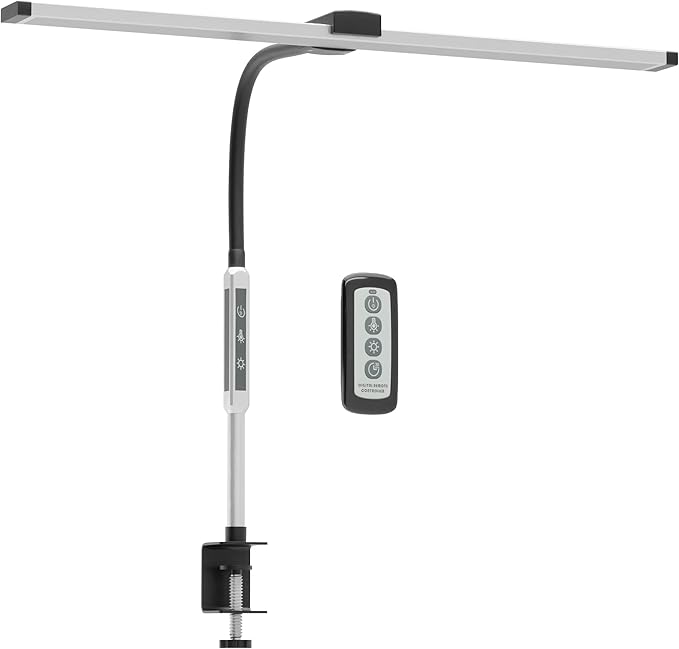 Lampe de bureau col de cygne moderne avec pince, contrôle tactile et à distance