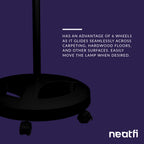 6-Wheel Rolling Base Floor Stand – Compatible for LED Desk Lamps & Magnifying Lamps, Black