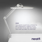 Universal Desk Lamp Clamp Replacement – Non-Slip C-Clamp Mount for LED & Magnifying Lamps, White