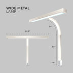 3000 Lumens Desk Lamp with Clamp – 31.5” Wide Shade, 5 Light Modes, Dimmable Monitor Light, White