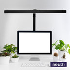 3000 Lumens Desk Lamp with Clamp – 31.5” Wide Shade, 5 Light Modes, Dimmable Monitor Light, Black