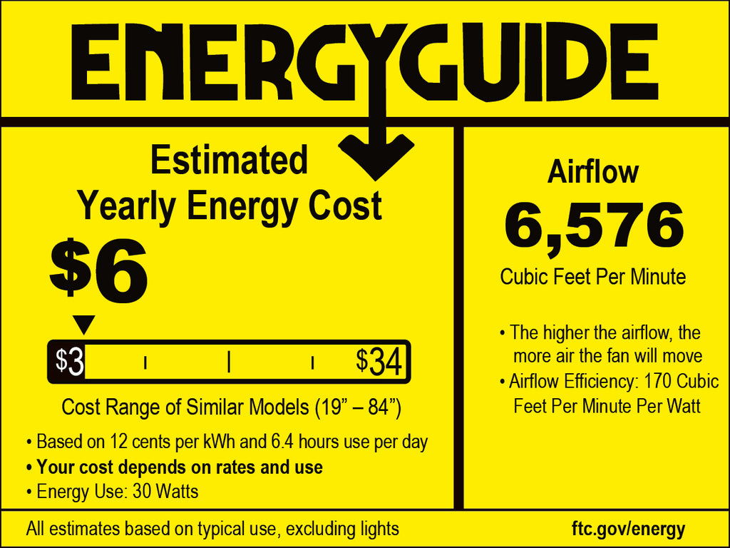 52-inch Ceiling Fan with Remote – 3 Solid Wood Blades, 6-Speed, Quiet DC Motor, Flush Mount, Brown