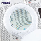 5" Wide 5D Lens – 1200 Lumens LED Magnifying Lamp with Clamp for Crafts & Detail Works, White