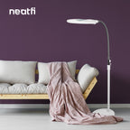 Bifocals Glass Lens LED Magnifying Floor Lamp, Adjustable Gooseneck for Detail Works, White