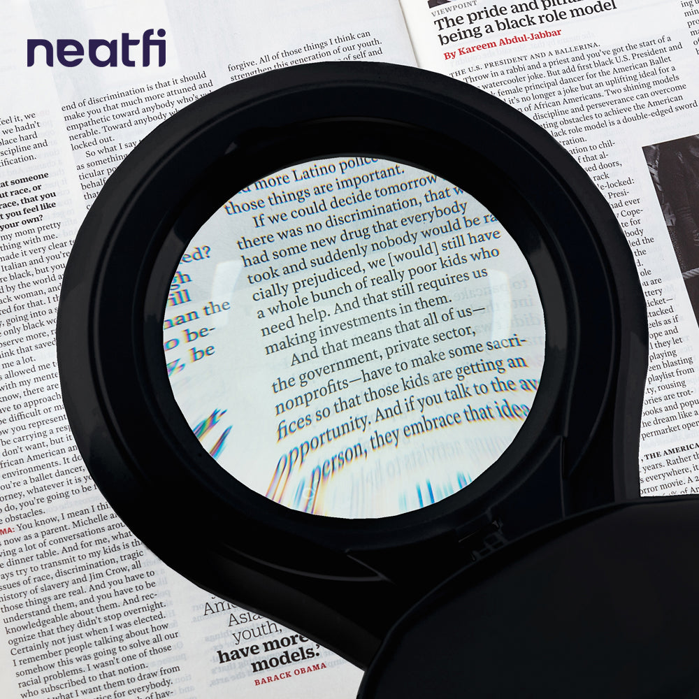 5" Wide 5D Lens – 1200 Lumens LED Magnifying Lamp with Clamp for Crafts & Detail Works, Black