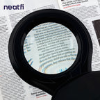 5" Wide 5D Lens – 1200 Lumens LED Magnifying Lamp with Clamp for Crafts & Detail Works, Black