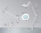 5" Wide 5D Lens – 1200 Lumens LED Magnifying Lamp with Clamp for Crafts & Detail Works, White