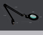 6" Lens Bifocal LED Magnifying Lamp with Clamp – 1200 Lumens, 3 Light Modes for Close Works, Black