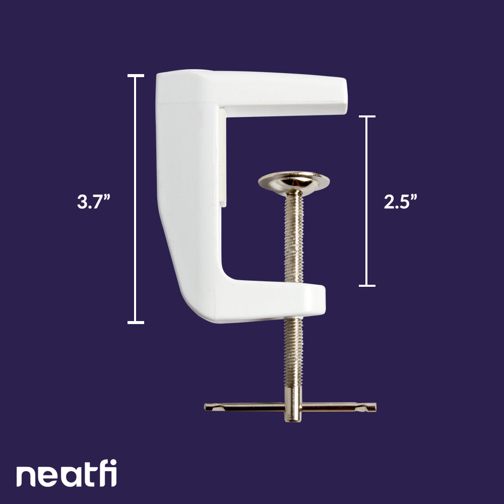Universal Desk Lamp Clamp Replacement – Non-Slip C-Clamp Mount for LED & Magnifying Lamps, White