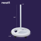 6-Wheel Rolling Base Floor Stand – Compatible for LED Desk Lamps & Magnifying Lamps, White
