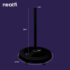 6-Wheel Rolling Base Floor Stand – Compatible for LED Desk Lamps & Magnifying Lamps, Black