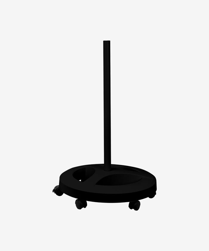 6-Wheel Rolling Base Floor Stand – Compatible for LED Desk Lamps & Magnifying Lamps, Black