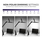 6" Glass Lens Elite Magnifying Lamp with Clamp – Glare-Free, Non-polar Dimming for Reading, Black