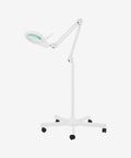 5" Wide Bifocals Glass Lens – 1200 Lumens LED Magnifying Floor Lamp with Rolling Base, White