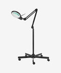 5" Wide Bifocals Glass Lens – 1200 Lumens LED Magnifying Floor Lamp with Rolling Base, Black