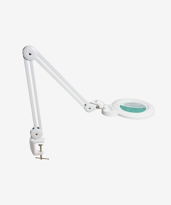 6" Lens Bifocal LED Magnifying Lamp with Clamp – 1200 Lumens, 3 Light Modes for Close Works, White